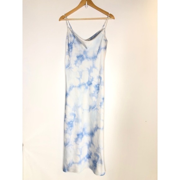 The Fifth Label Sound Dress Sleeveless Cowl Neck Slip Midi Blue Tie Dye Size 6 - Picture 4 of 9